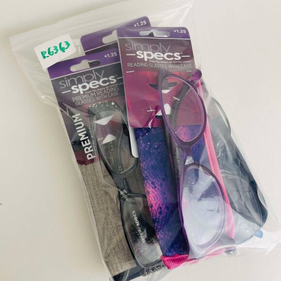 RG0363 Lot of 4 Simply Specs Foster Grant Unisex Reading Glasses With Case +1.25 - Picture 9 of 9